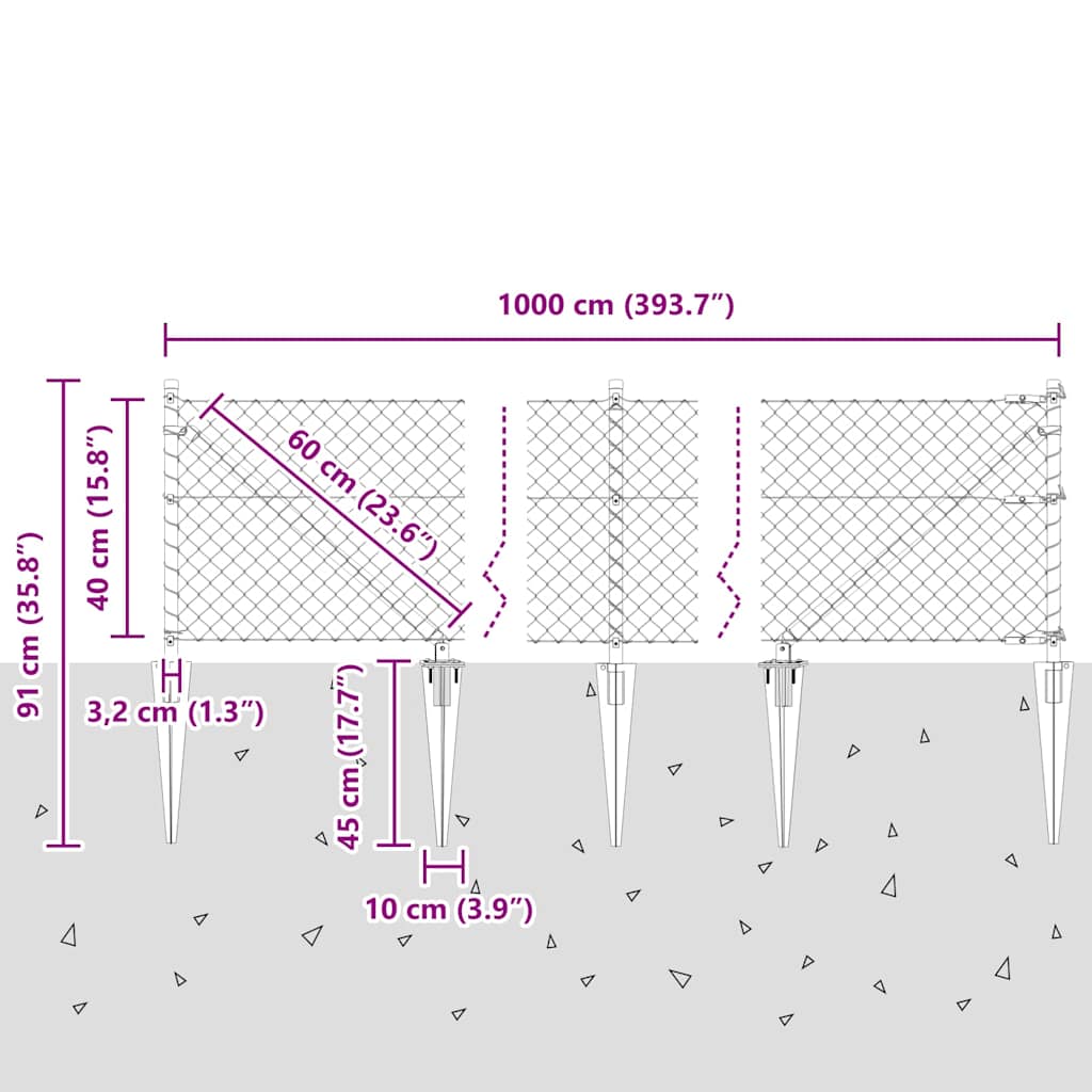 Zavareno žičano ograđivanje s bodljama 10 x 0,4 m Zelena Mreža