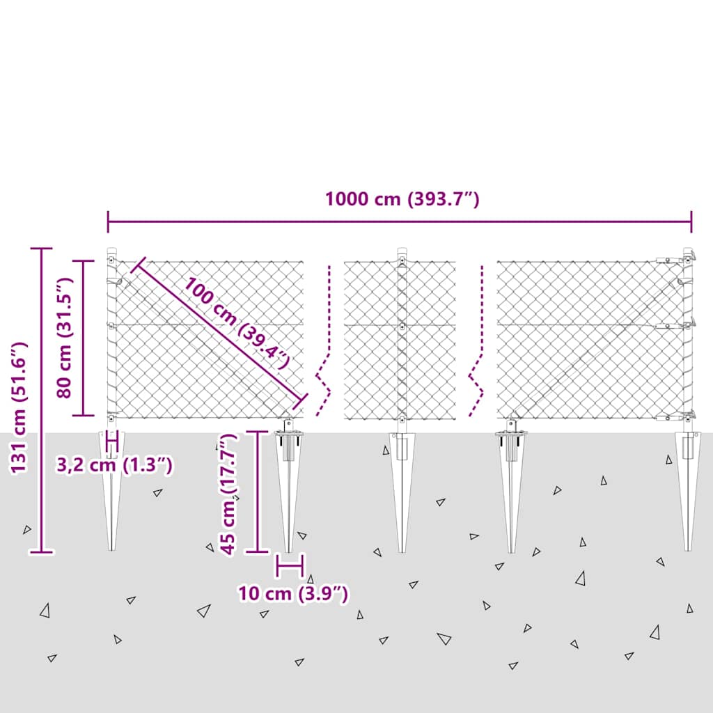 Zavareno žičano ograđivanje s bodljama 10 x 0,8 m Zelena Mreža