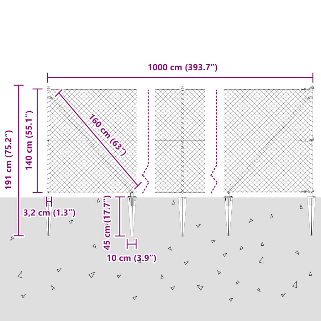 Zavareno žičano ograđivanje s bodljama 10 x 1,4 m Siva Mreža