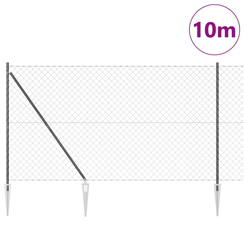 Zavareno žičano ograđivanje s bodljama 10 x 1,6 m Siva Mreža