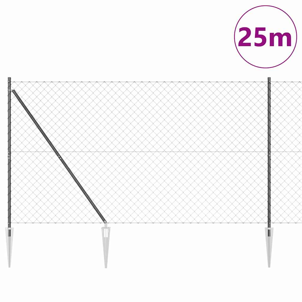 Zavareno žičano ograđivanje s bodljama 25 x 1,5 m Siva Mreža