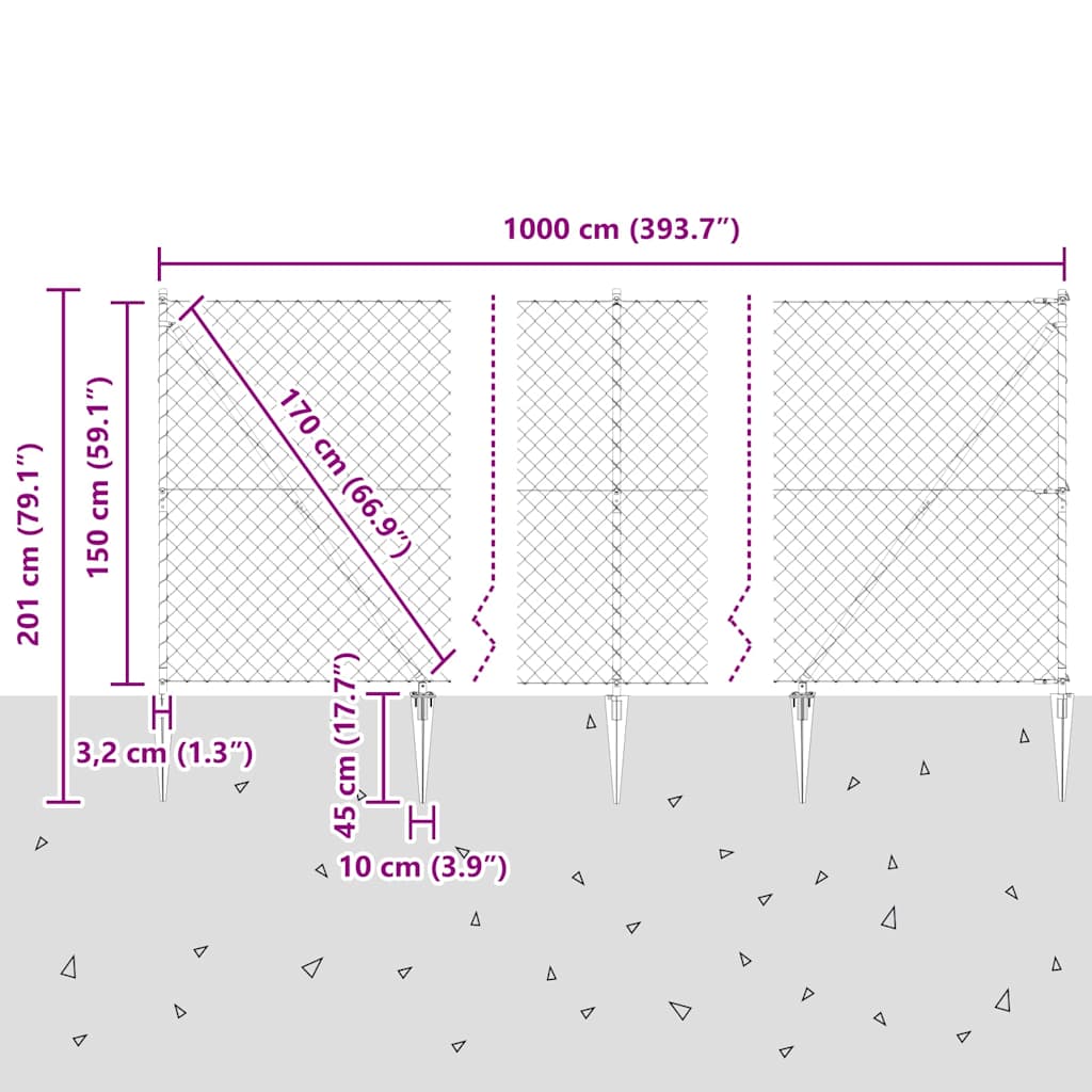 Zavareno žičano ograđivanje s bodljama 10 x 1,5 m Srebrna Mreža