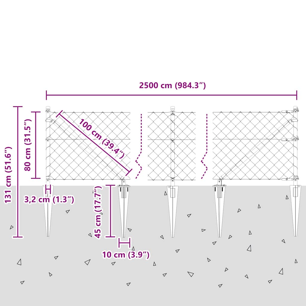 Zavareno žičano ograđivanje s bodljama 25 x 0,8 m Srebrna Mreža