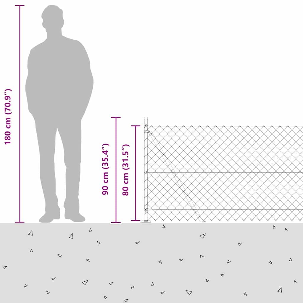 Zavareno žičano ogradno mreža s betonskom podlogom 10 x 0,8 m