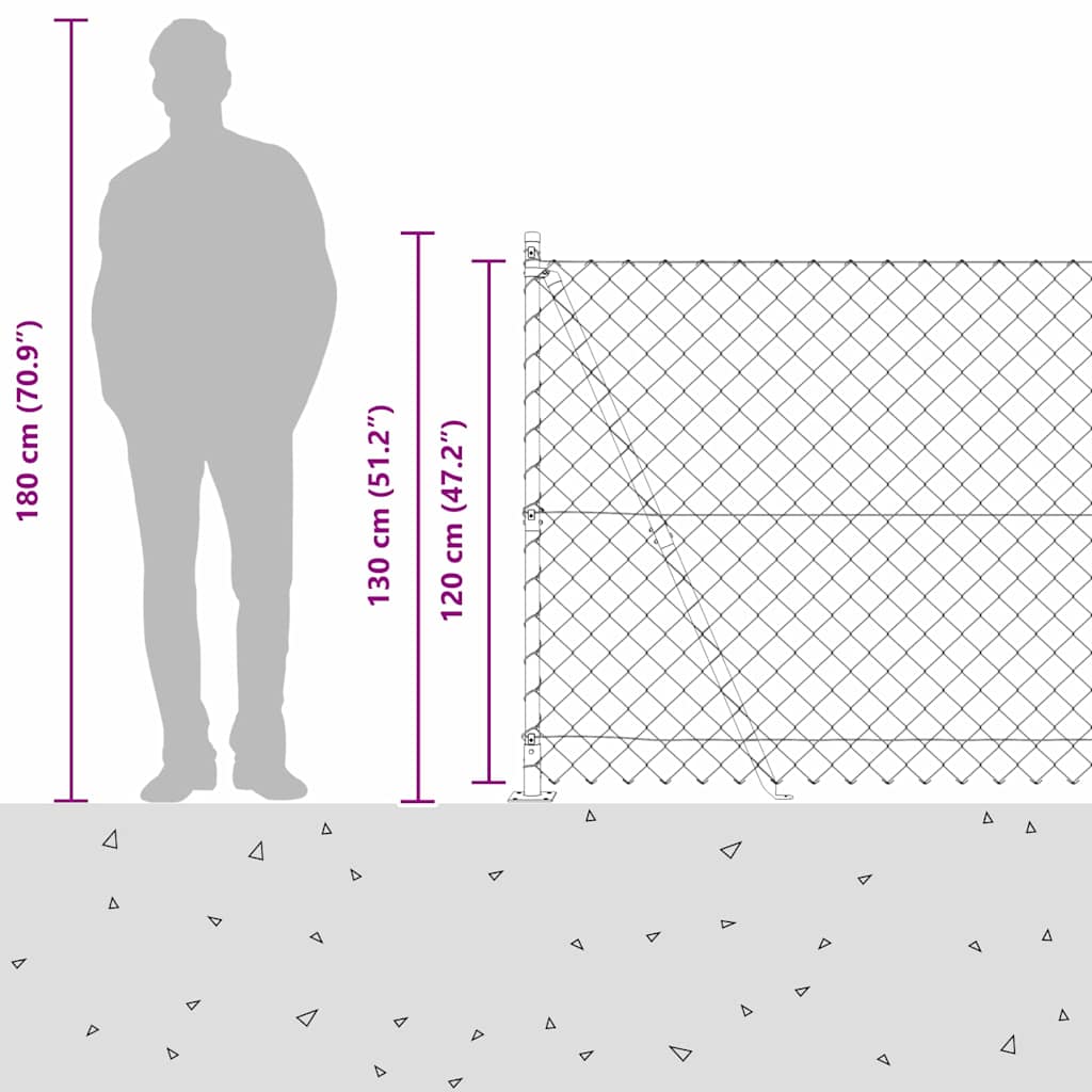Zavareno žičano ogradno mreža s betonskom podlogom 10 x 1,2 m