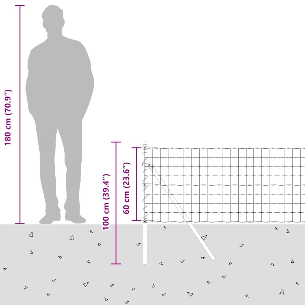 Temeljna zavarena žičana ograda 10 x 0,6 m (Š x V)