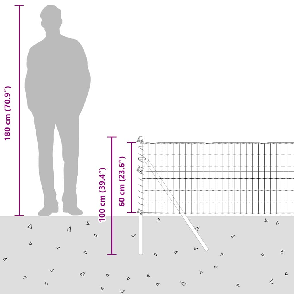Temeljna zavarena žičana ograda 10 x 0,6 m (Š x V)