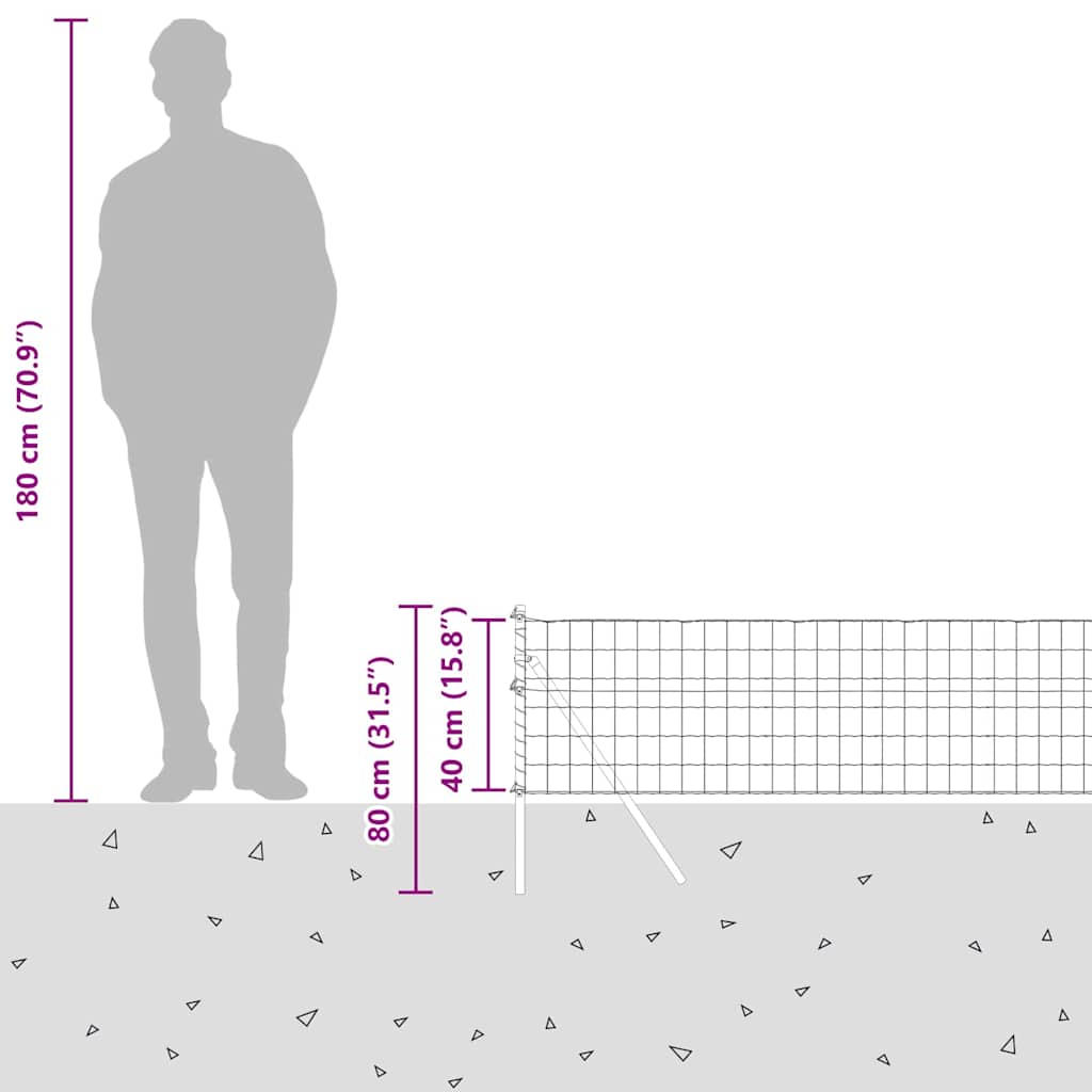 Temeljna zavarena žičana ograda 10 x 0,4 m (Š x V)