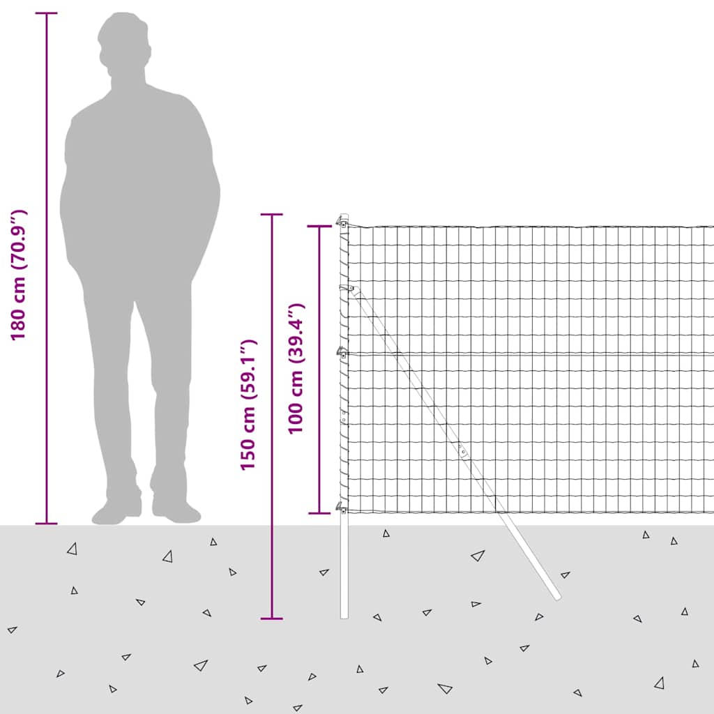 Temeljna zavarena žičana ograda 25 x 1 m (Š x V)