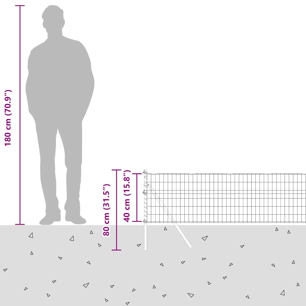 Temeljna zavarena žičana ograda 10 x 0,4 m (Š x V)