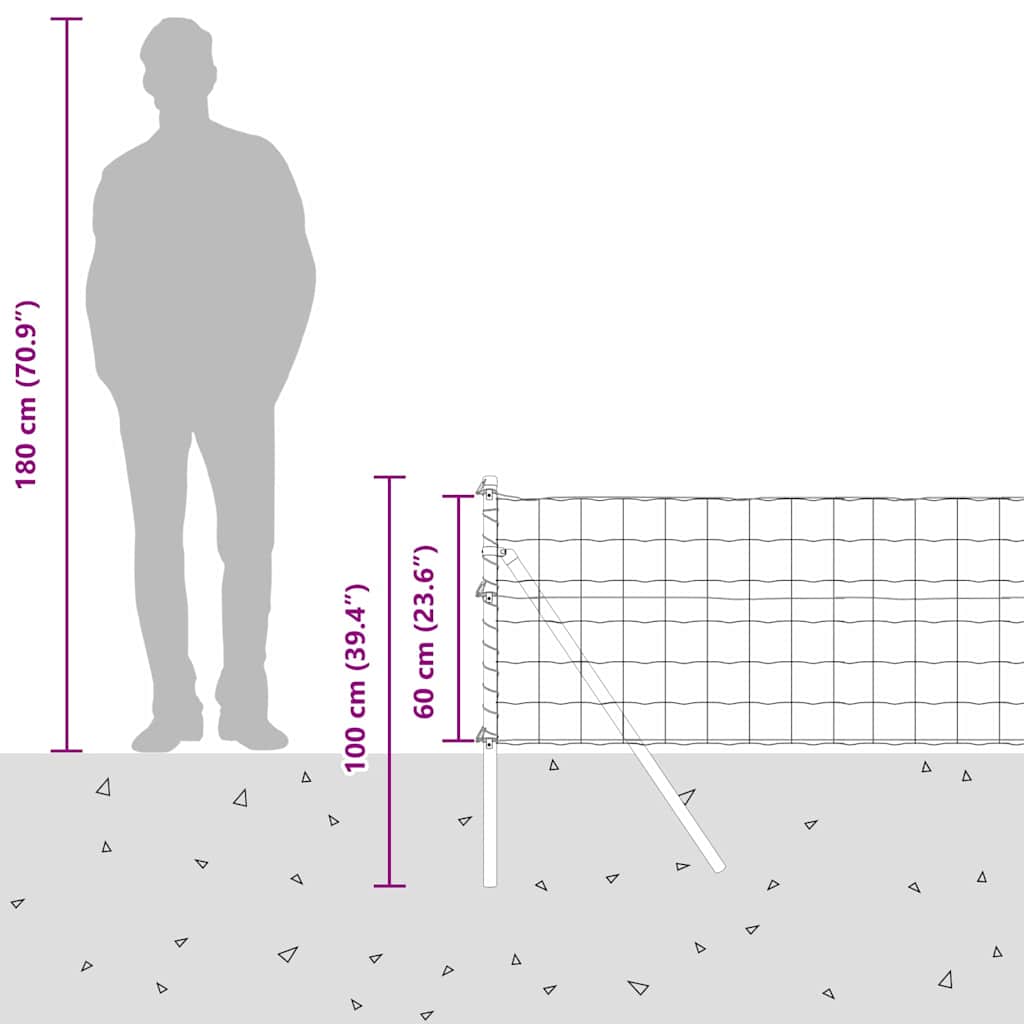 Temeljna zavarena žičana ograda 10 x 0,6 m (Š x V)