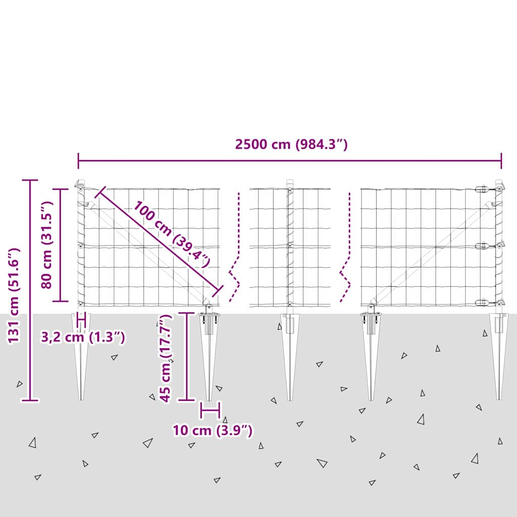 Zavareno žičano ograđivanje s bodljama 25 x 0,8 m (Š x V)