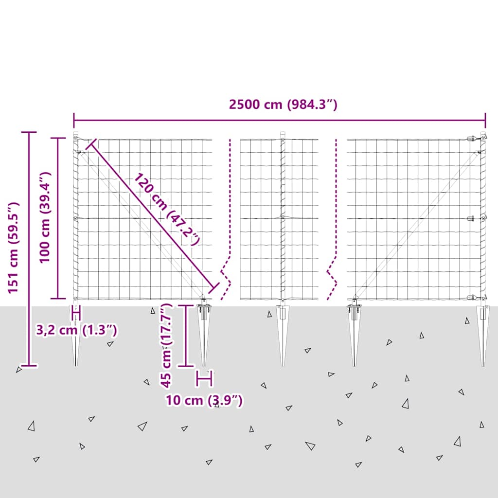 Zavareno žičano ograđivanje s bodljama 25 x 1 m (Š x V)
