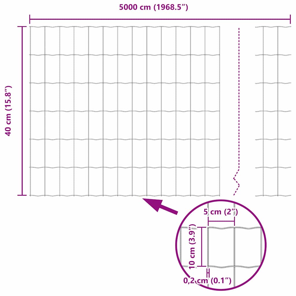 Zavareno žičano ograđivanje s bodljama 50 x 0,4 m (Š x V)