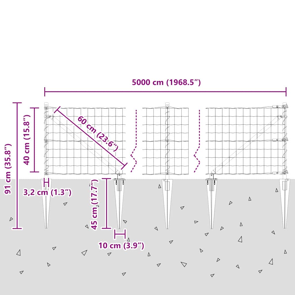Zavareno žičano ograđivanje s bodljama 50 x 0,4 m (Š x V)