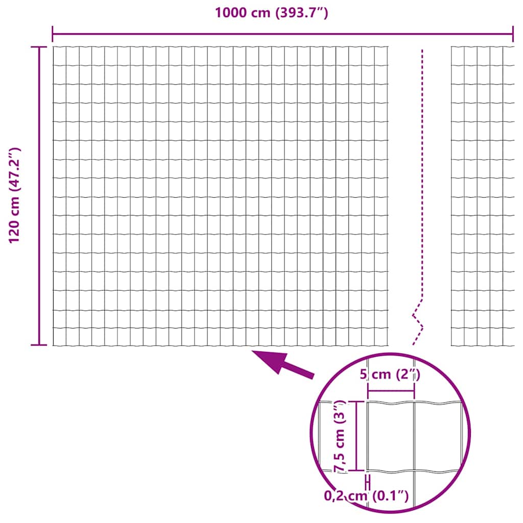 Zavareno žičano ograđivanje s bodljama 10 x 1,2 m (Š x V)