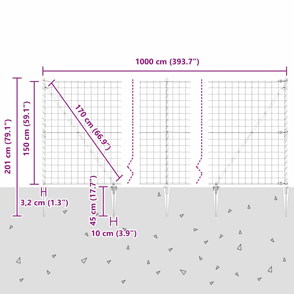 Zavareno žičano ograđivanje s bodljama 10 x 1,5 m (Š x V)