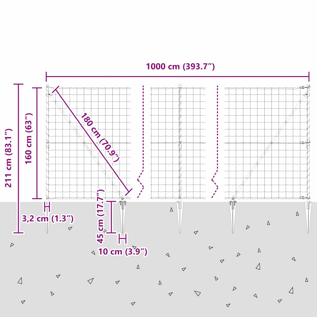 Zavareno žičano ograđivanje s bodljama 10 x 1,6 m (Š x V)