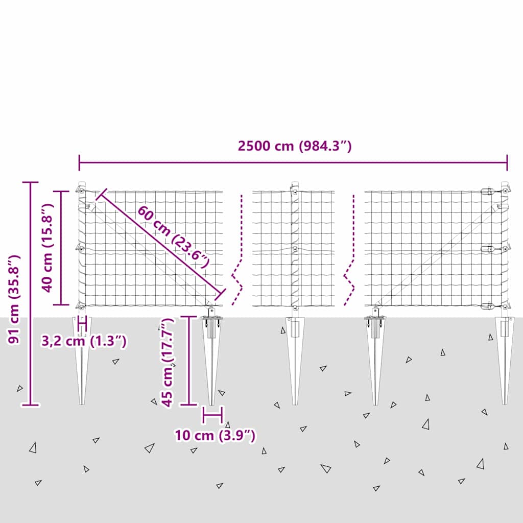 Zavareno žičano ograđivanje s bodljama 25 x 0,4 m (Š x V)