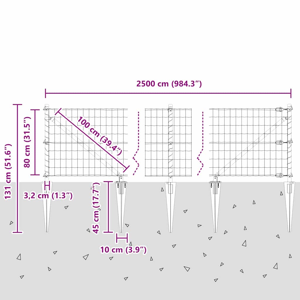 Zavareno žičano ograđivanje s bodljama 25 x 0,8 m (Š x V)