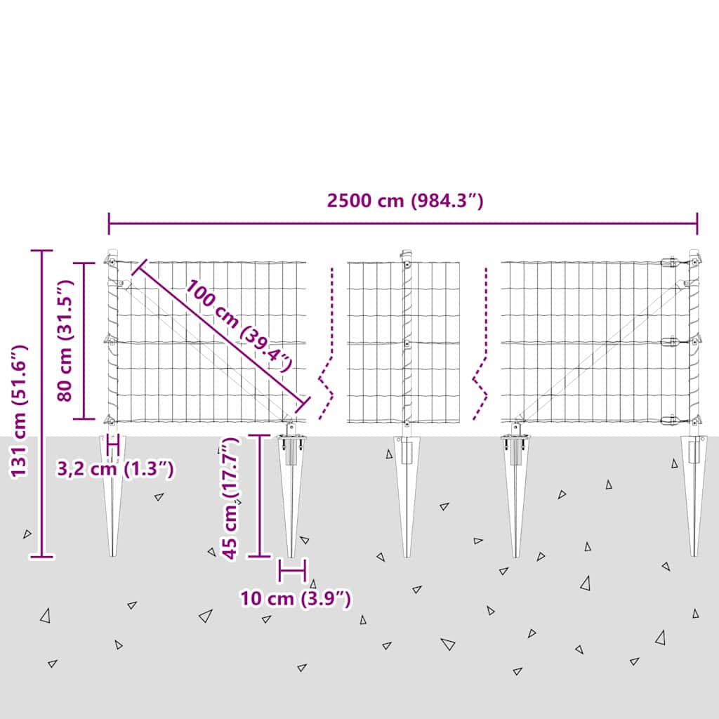 Zavareno žičano ograđivanje s bodljama 25 x 0,8 m (Š x V)