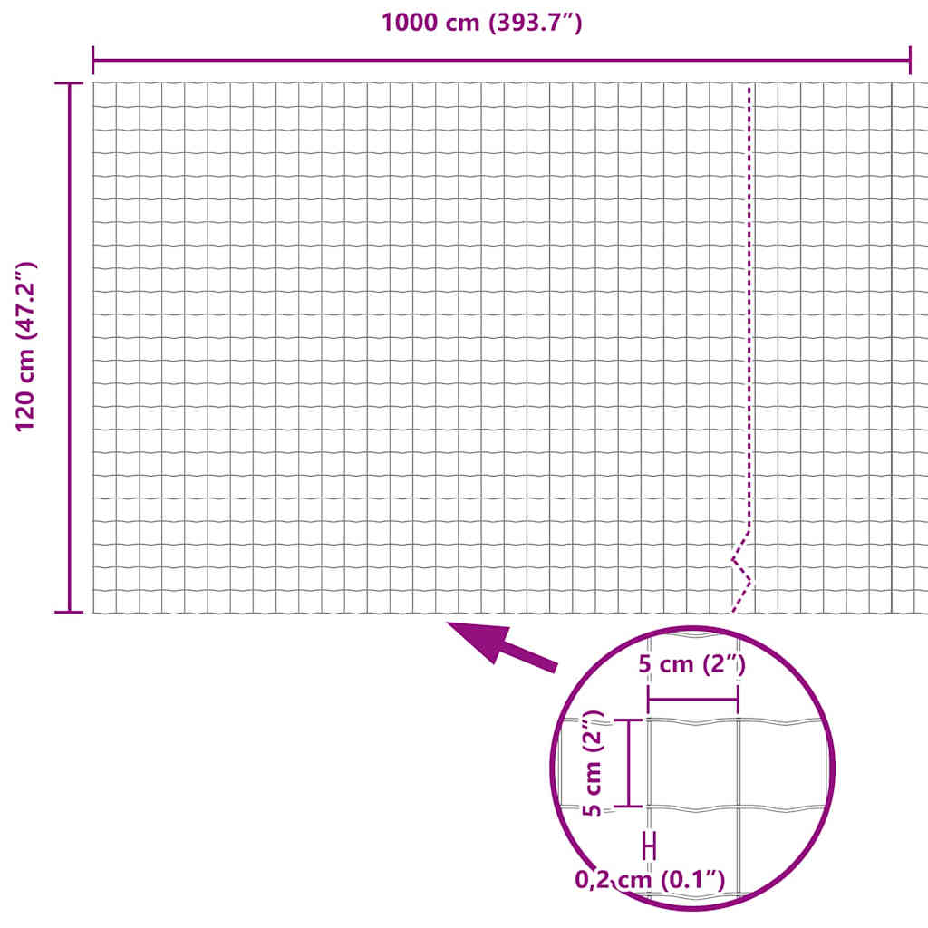 Zavareno žičano ograđivanje s bodljama 10 x 1,2 m (Š x V)