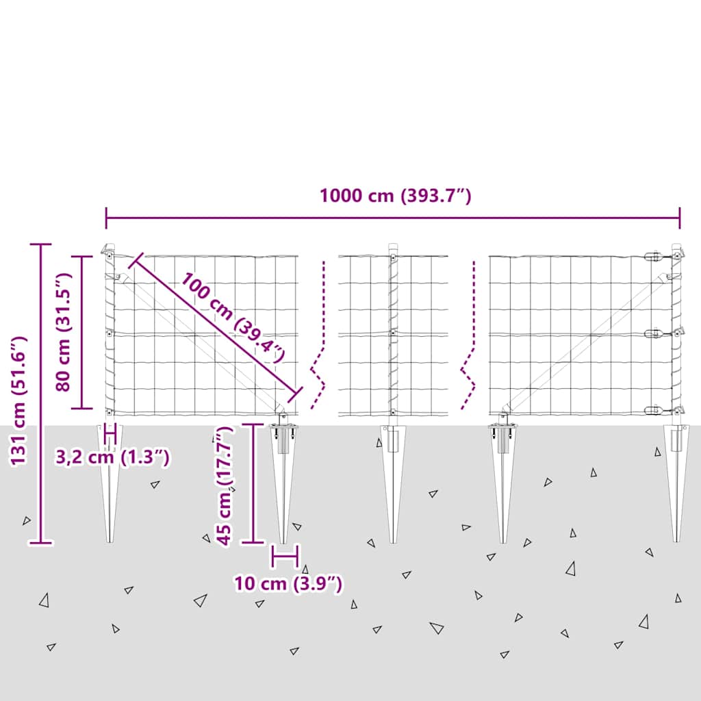 Zavareno žičano ograđivanje s bodljama 10 x 0,8 m (Š x V)