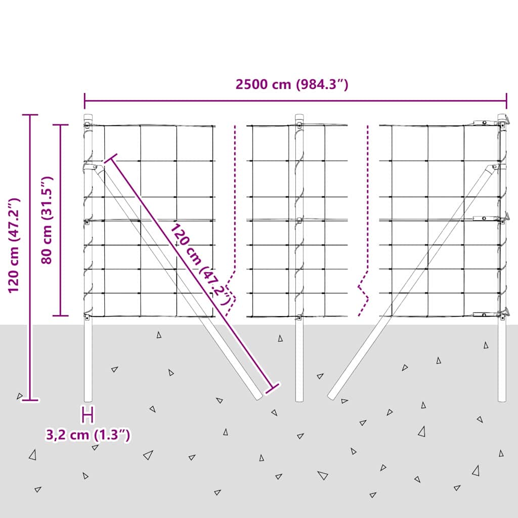 Temeljna zavarena žičana ograda 25 x 0,8 m (Š x V)
