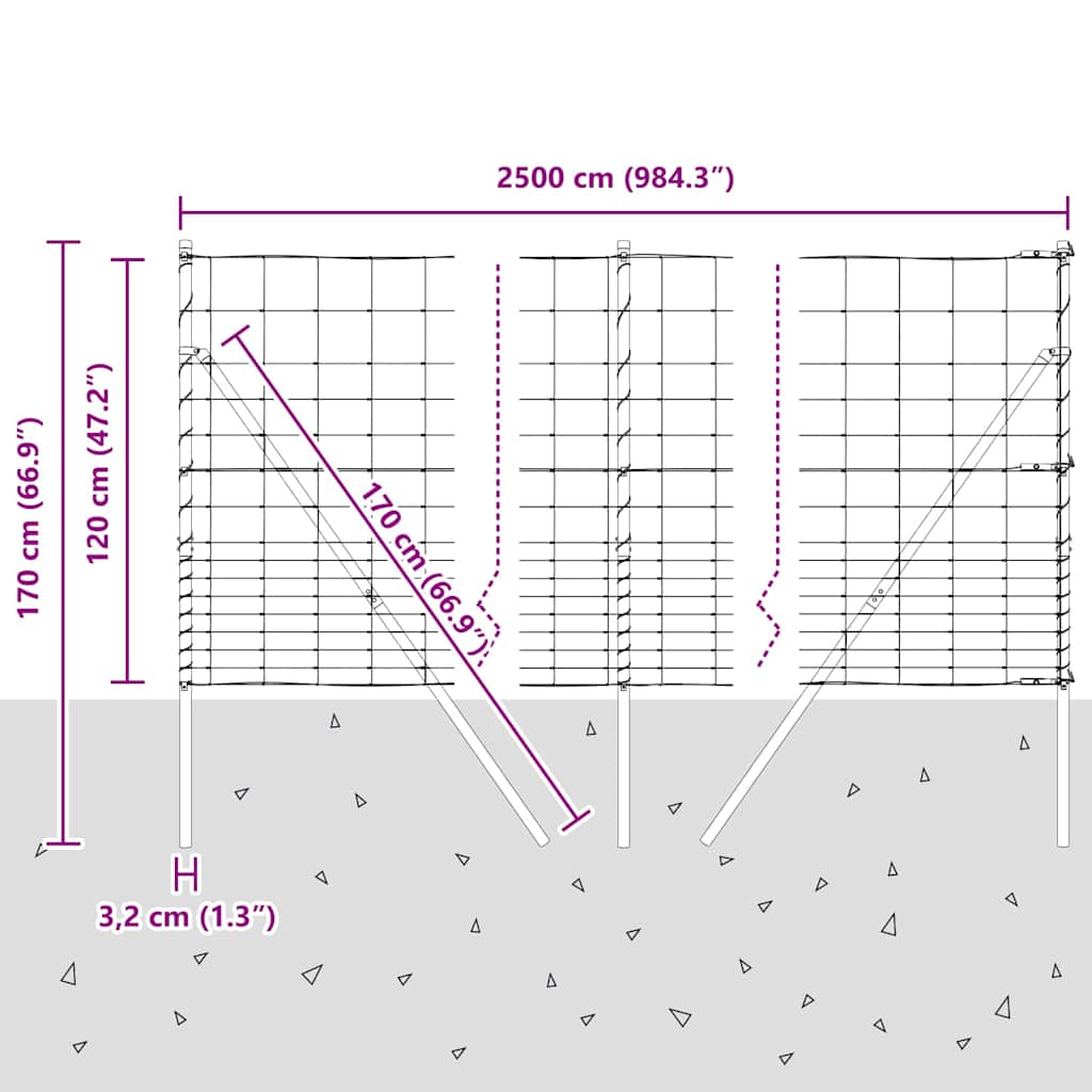Temeljna zavarena žičana ograda 25 x 1,2 m (Š x V)