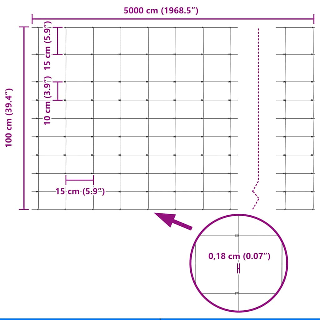 Temeljna zavarena žičana ograda 50 x 1 m (Š x V)