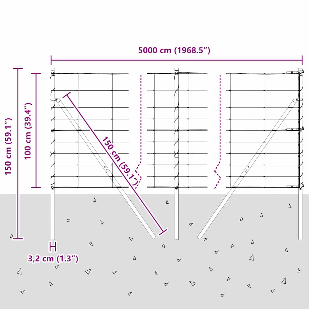 Temeljna zavarena žičana ograda 50 x 1 m (Š x V)