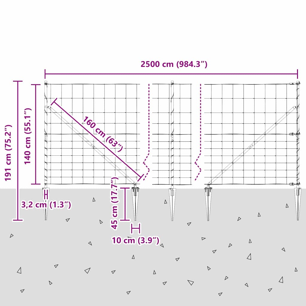 Zavareno žičano ograđivanje s bodljama 25 x 1,4 m (Š x V)