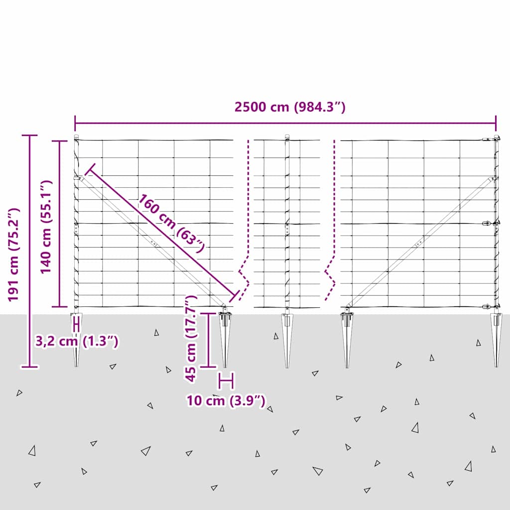 Zavareno žičano ograđivanje s bodljama 25 x 1,4 m (Š x V)