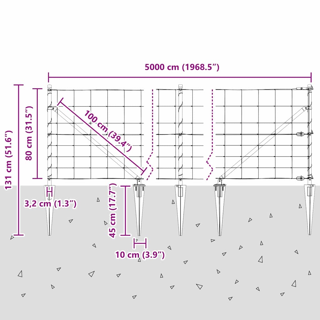Zavareno žičano ograđivanje s bodljama 50 x 0,8 m (Š x V)