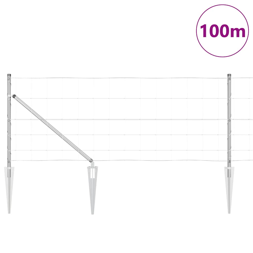 Zavareno žičano ograđivanje s bodljama 100 x 0,8 m Srebrna
