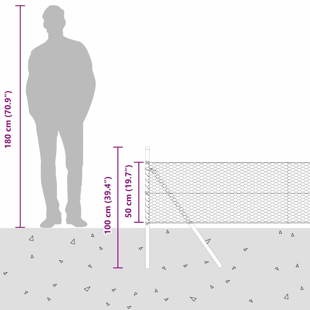 Temeljna zavarena žičana ograda 50 x 0,5 m (Š x V)