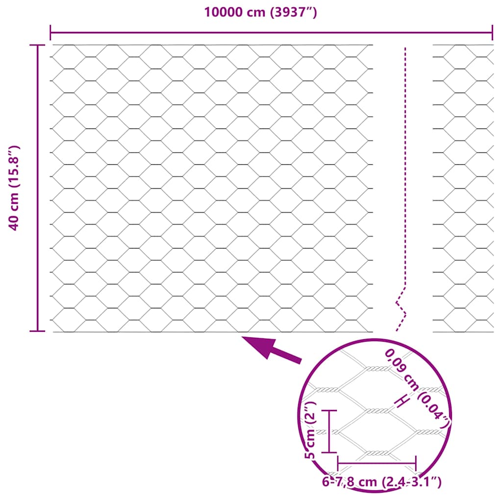 Temeljna zavarena žičana ograda 100 x 0,4 m (Š x V)