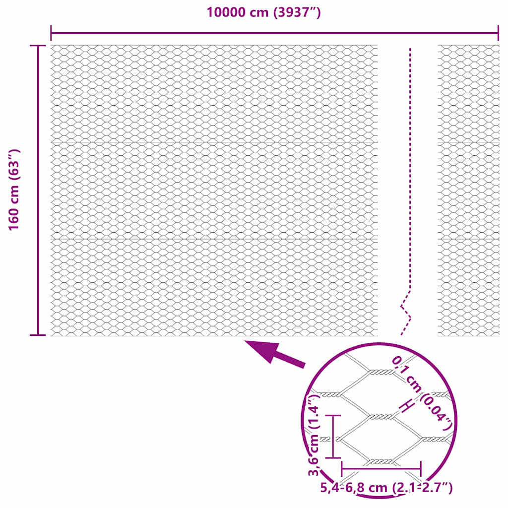 Temeljna zavarena žičana ograda 100 x 1,6 m (Š x V)