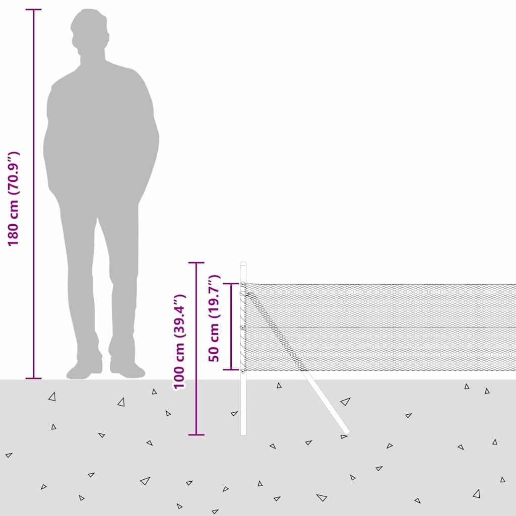 Temeljna zavarena žičana ograda 25 x 0,5 m (Š x V)