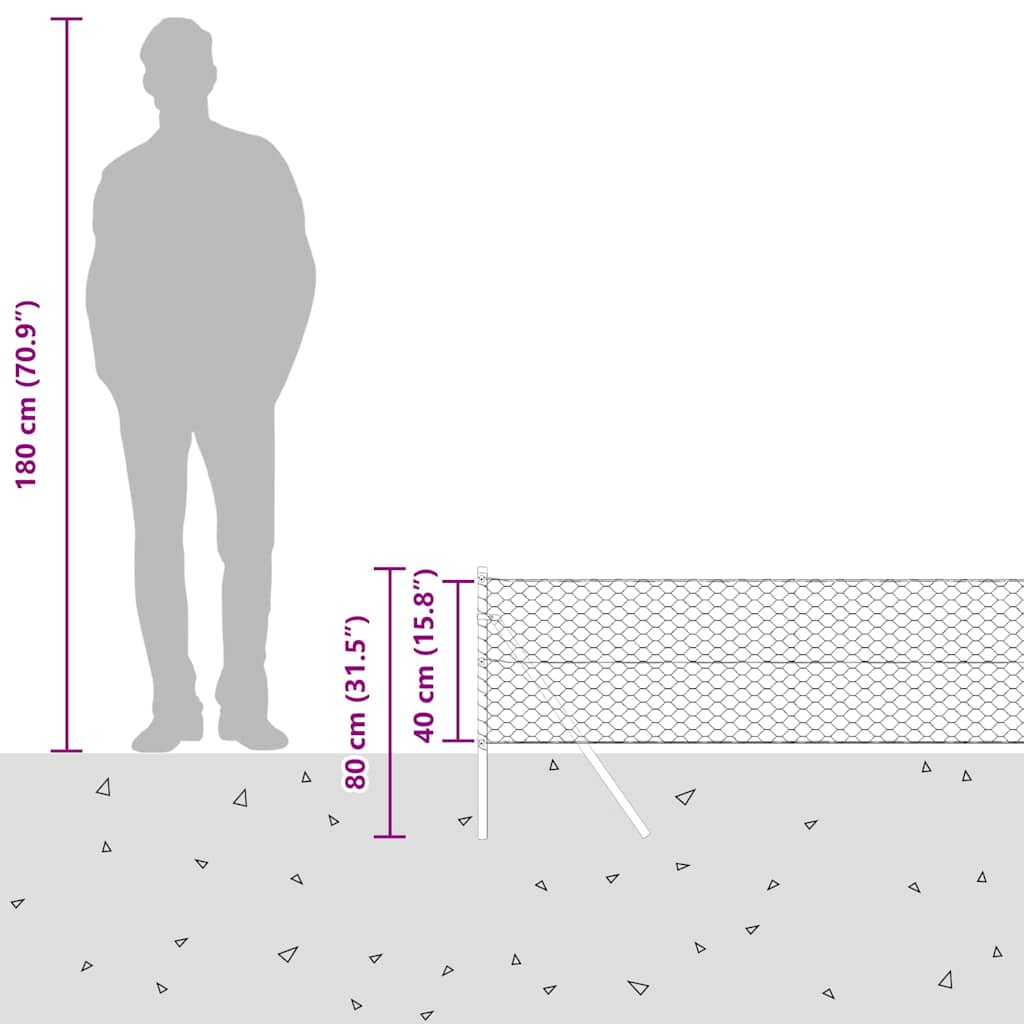 Temeljna zavarena žičana ograda 100 x 0,4 m (Š x V)