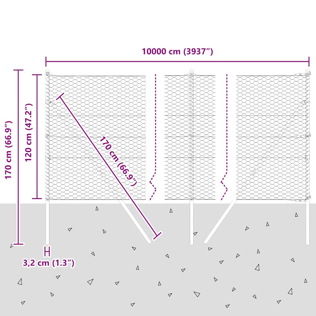 Temeljna zavarena žičana ograda 100 x 1,2 m (Š x V)