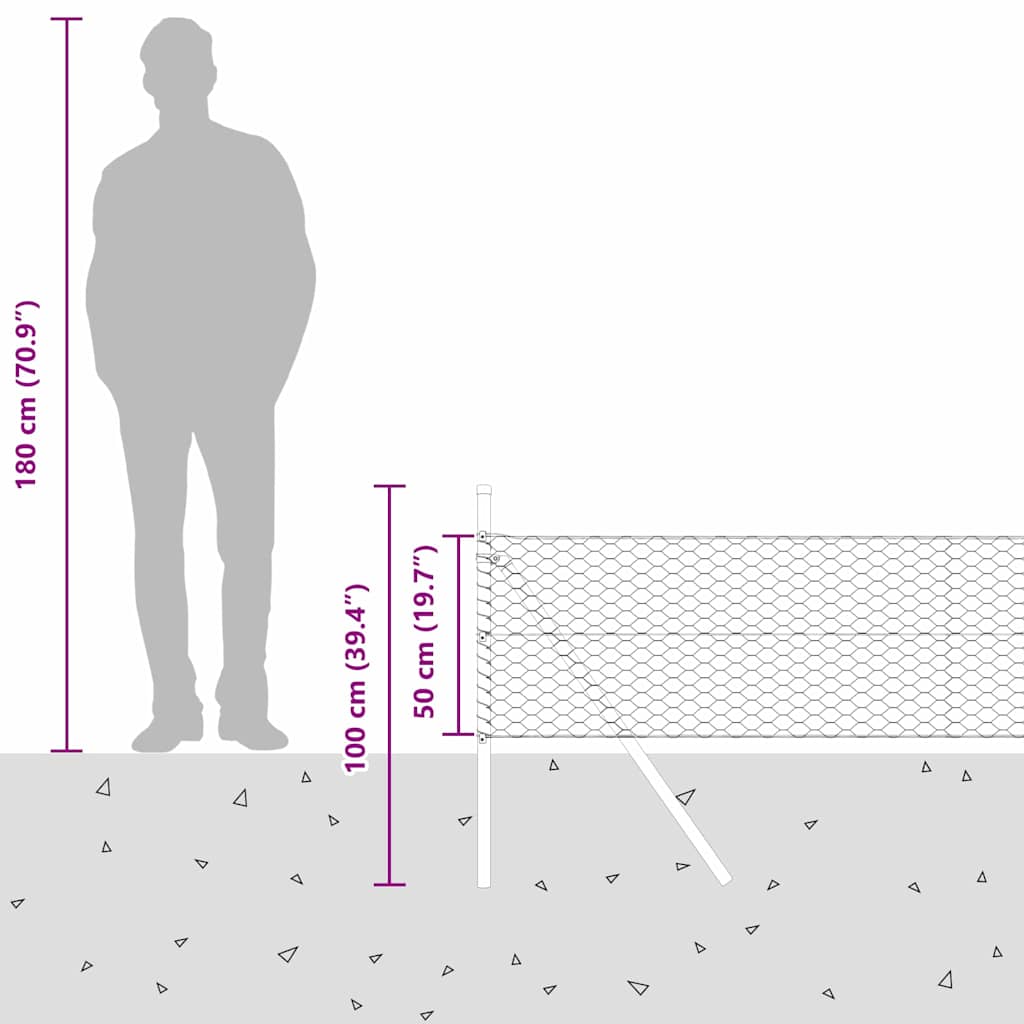 Temeljna zavarena žičana ograda 100 x 0,5 m (Š x V)