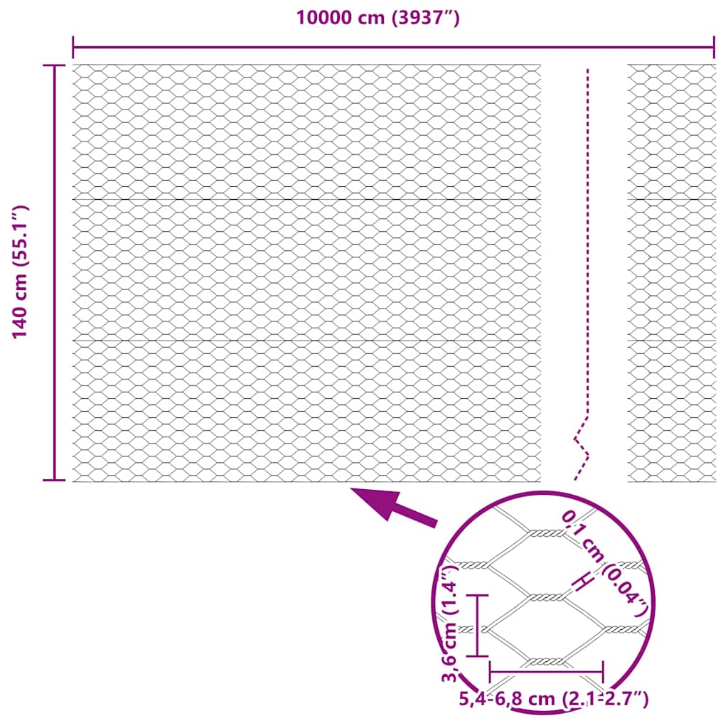 Temeljna zavarena žičana ograda 100 x 1,4 m (Š x V)