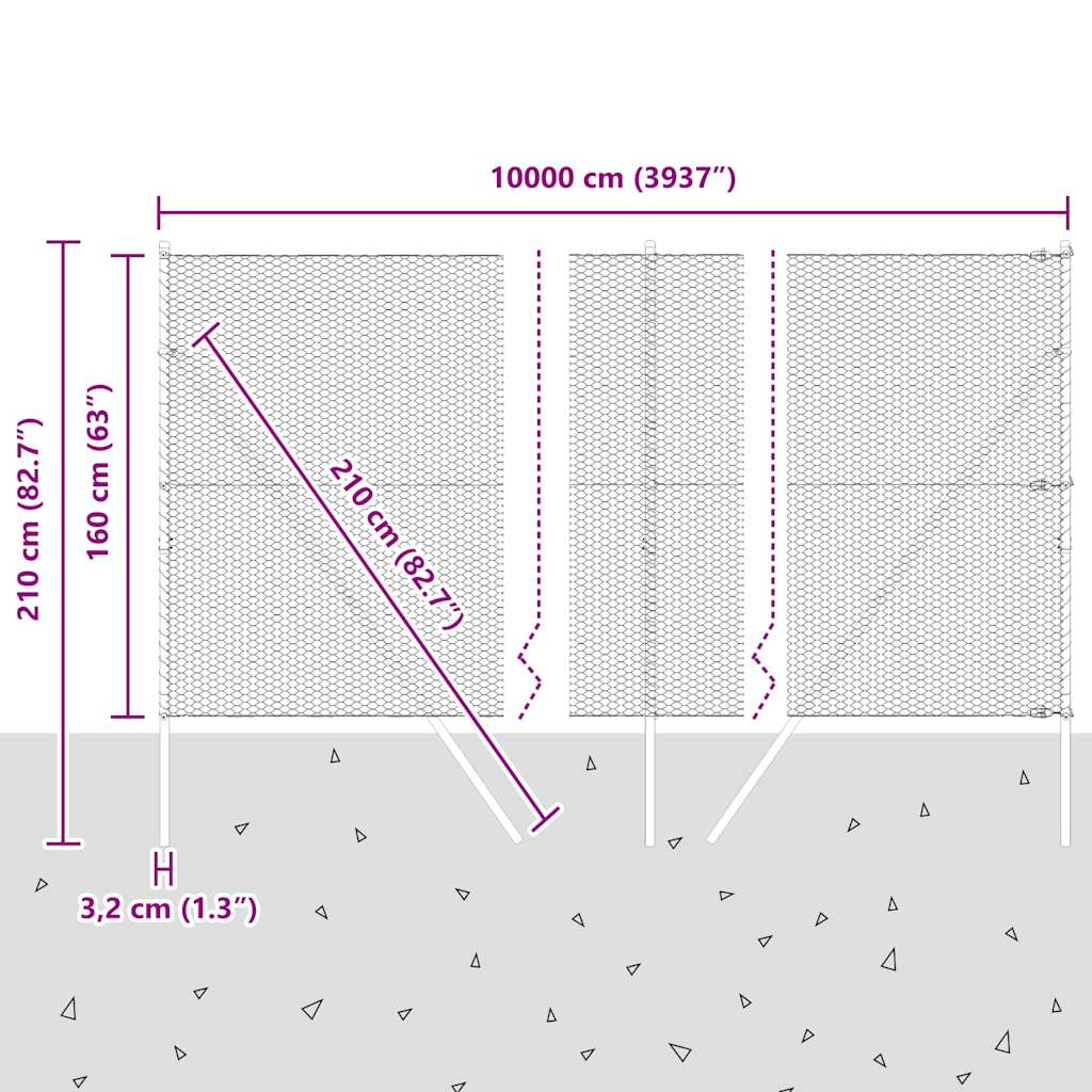 Temeljna zavarena žičana ograda 100 x 1,6 m (Š x V)