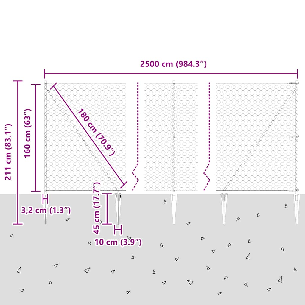 Zavareno žičano ograđivanje s bodljama 25 x 1,6 m (Š x V)