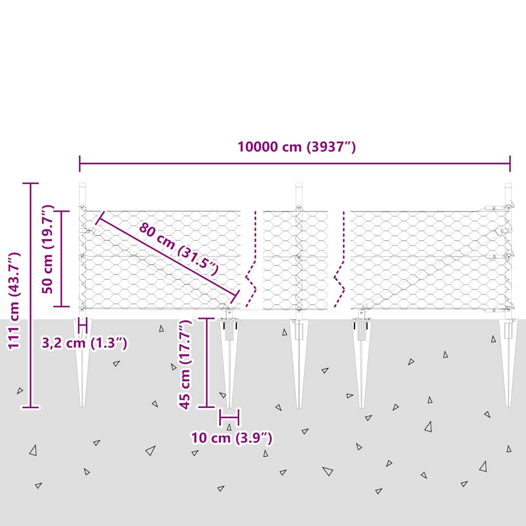 Zavareno žičano ograđivanje s bodljama 100 x 0,5 m (Š x V)