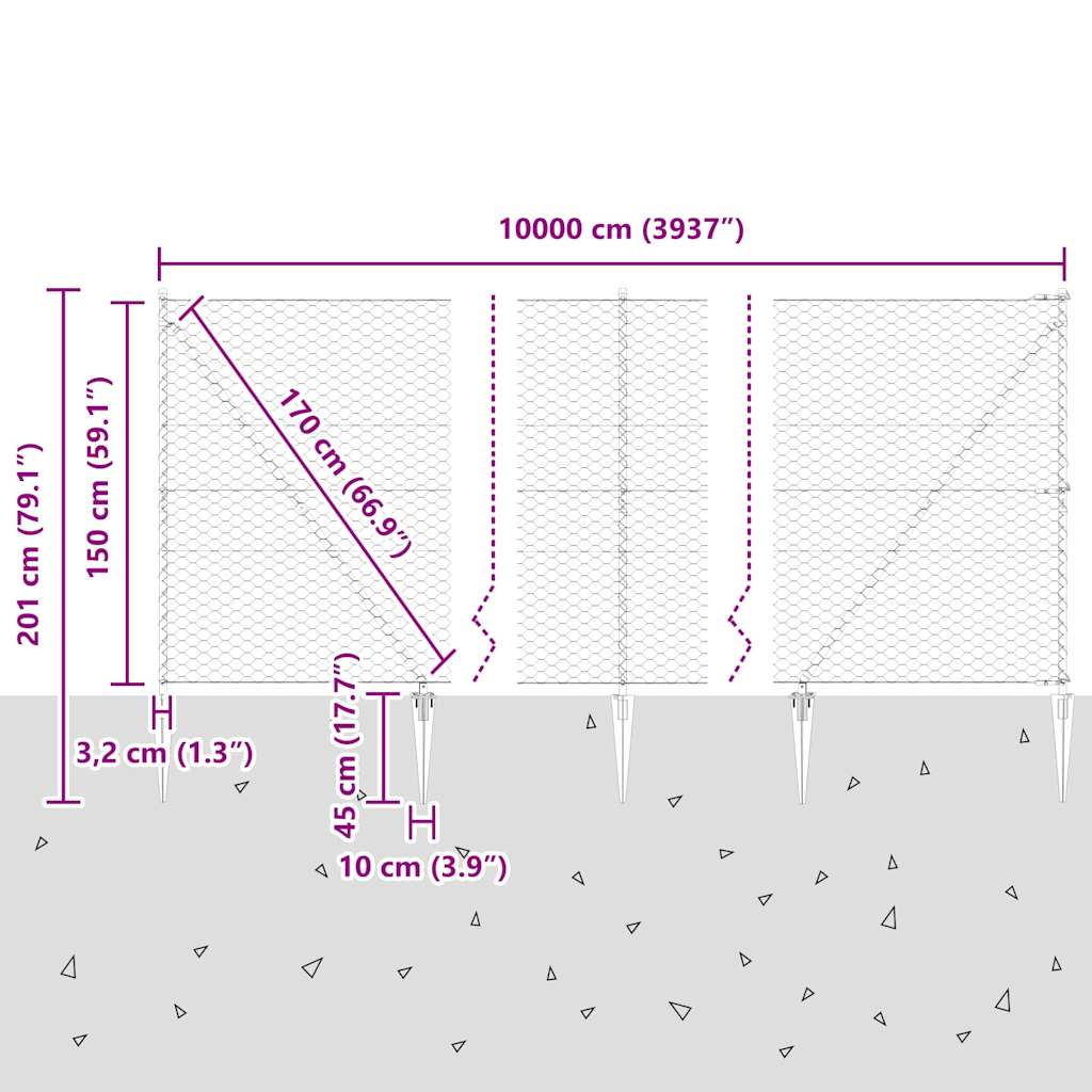 Zavareno žičano ograđivanje s bodljama 100 x 1,5 m (Š x V)