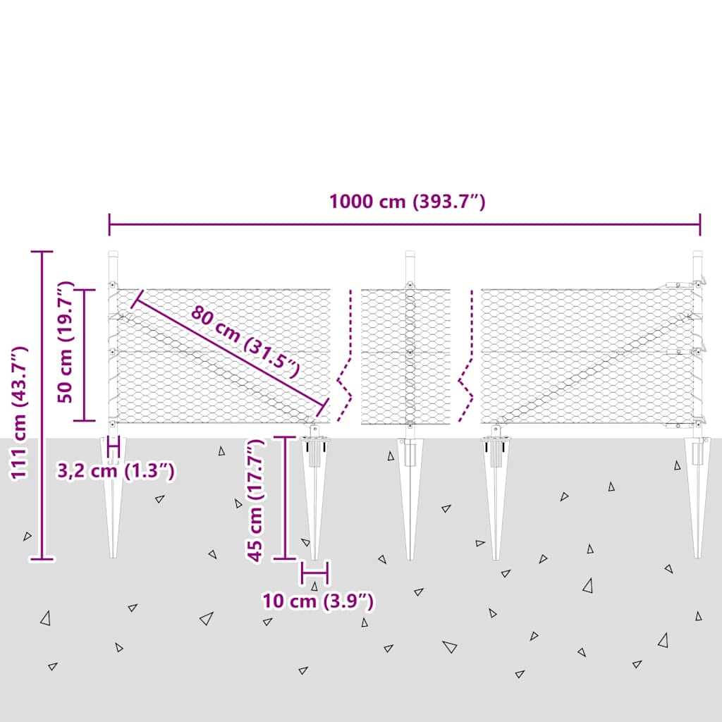 Zavareno žičano ograđivanje s bodljama 10 x 0,5 m (Š x V)