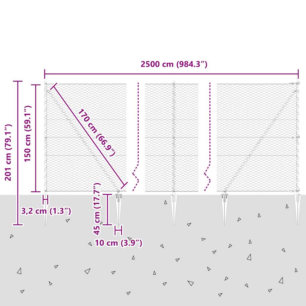Zavareno žičano ograđivanje s bodljama 25 x 1,5 m (Š x V)