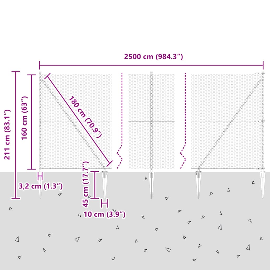 Zavareno žičano ograđivanje s bodljama 25 x 1,6 m (Š x V)